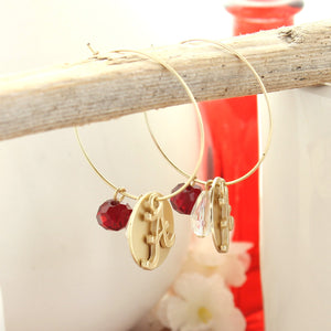 Alabama Matte Gold Logo Hoop Earrings