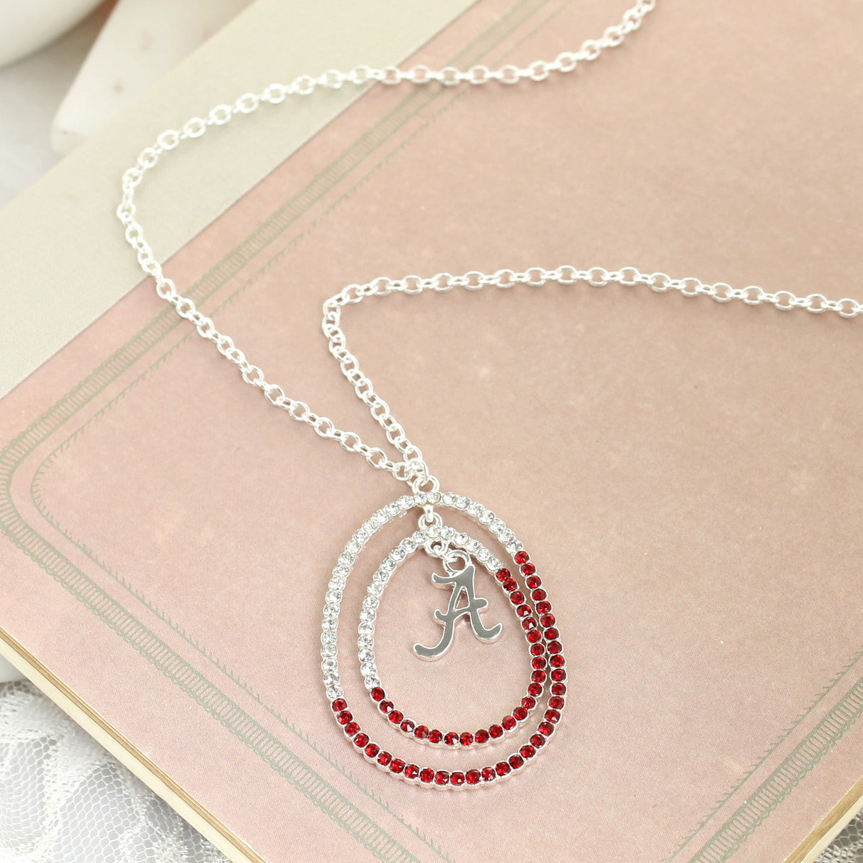 34” Alabama Crystal Loop Necklace