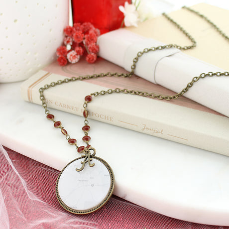 34” Alabama Vintage Style Logo and Map Necklace