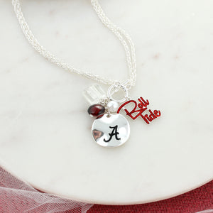 18 - 36” Alabama Logo Disc & Slogan Cluster Convertible Necklace