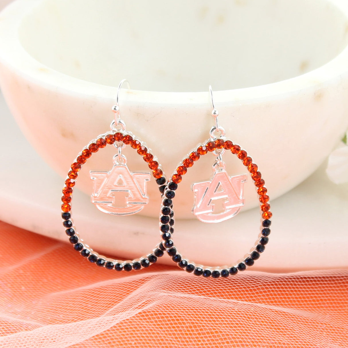 Auburn Crystal Loop Earrings