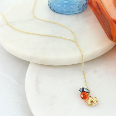 32” Auburn Matte Gold Logo Y-Necklace