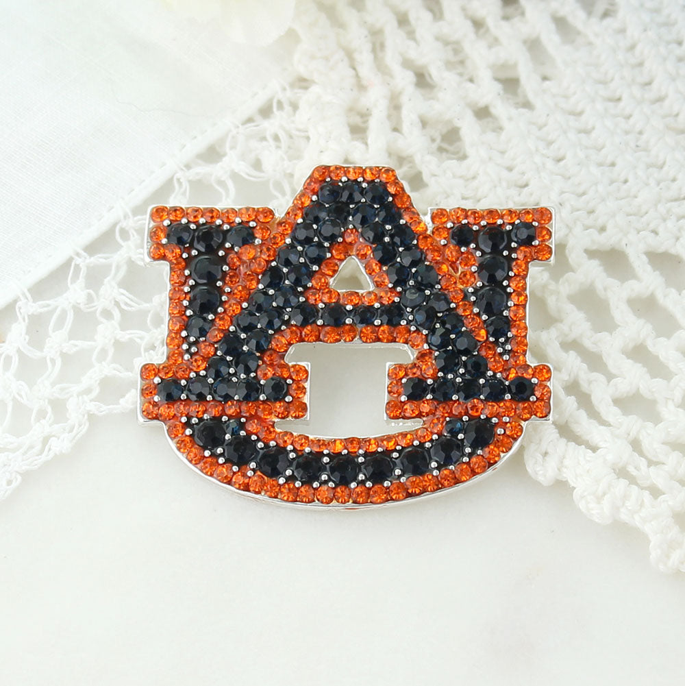 Auburn Crystal Logo Pin