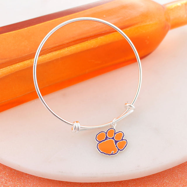 Clemson Enamel Logo Wire Bracelet