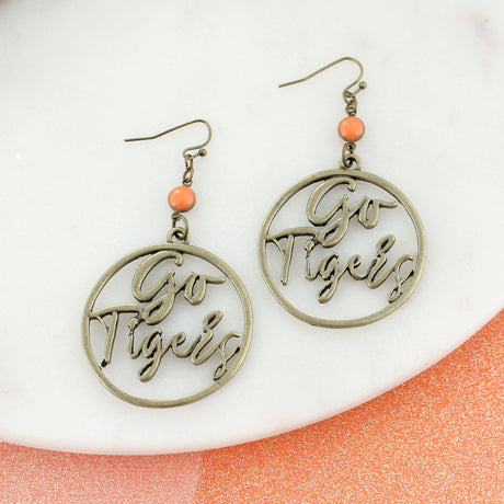 Clemson Vintage Style Cutout Slogan Earrings