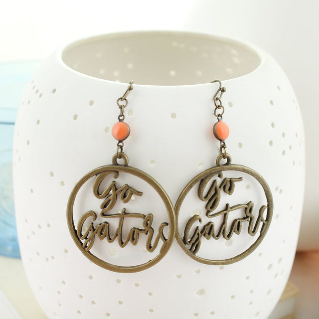 Florida Vintage Style Cutout Slogan Earrings