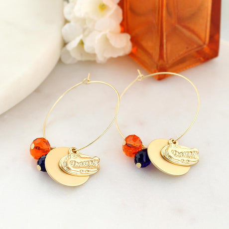 Florida Matte Gold Logo Hoop Earrings