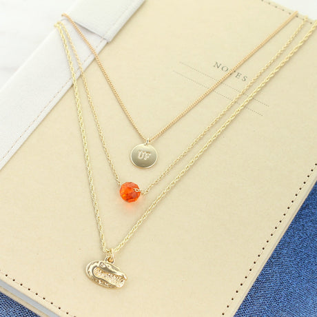 16” - 20” Florida Matte Gold Logo Trio Necklace