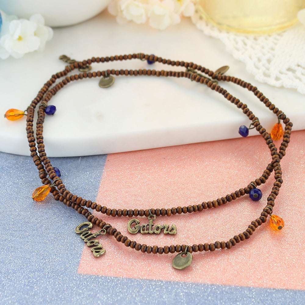 Florida Wood Bead Stretch Necklace/Bracelet