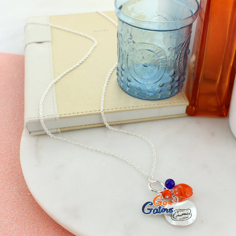 Florida Logo Disc & Slogan Cluster Convertible Necklace