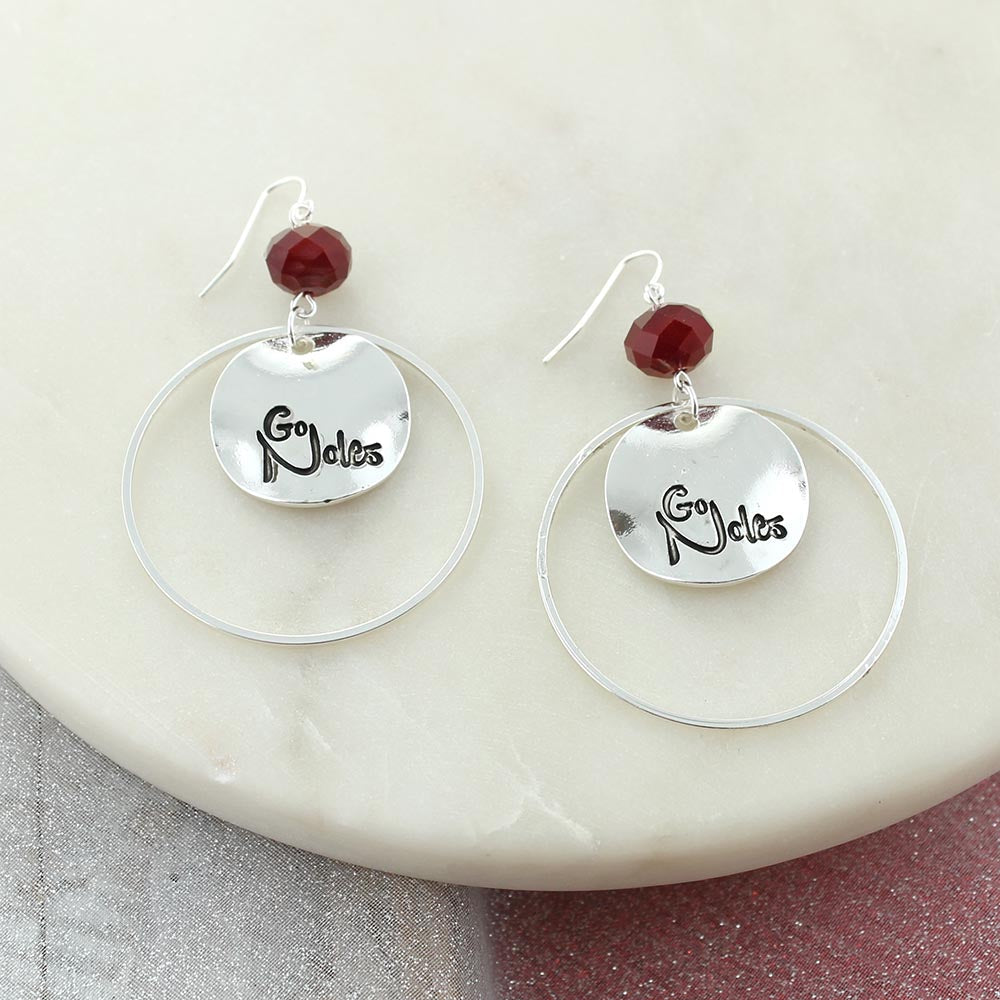 Florida State Slogan Disc Earrings