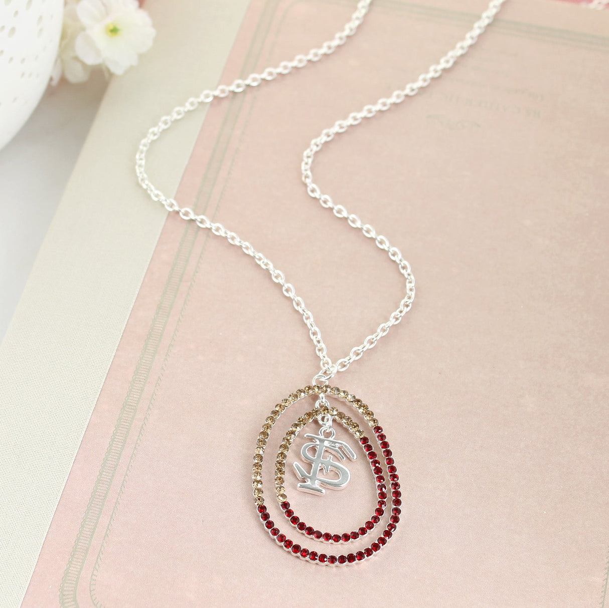 34” Florida State Crystal Loop Necklace