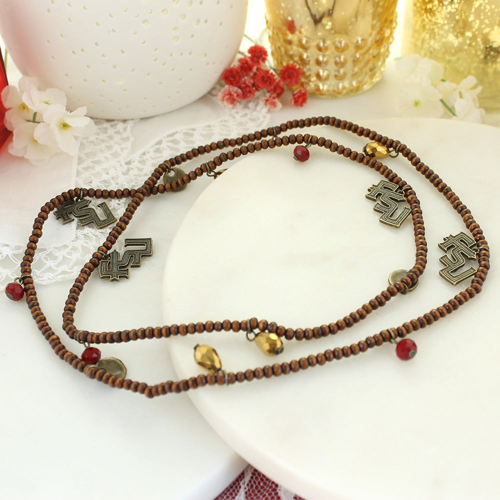 Florida State Wood Bead Stretch Necklace/Bracelet