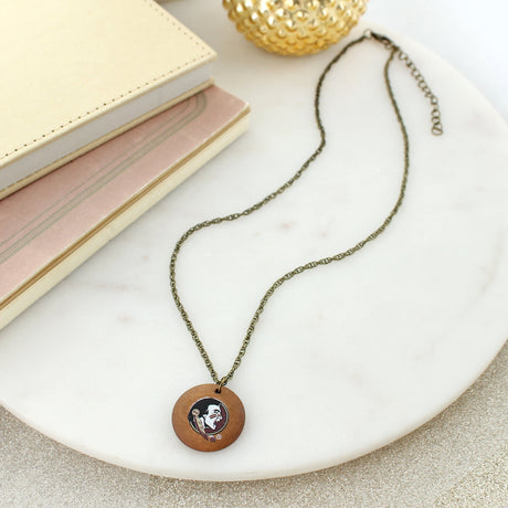 18 - 21” Florida State Logo Wood Disc Necklace