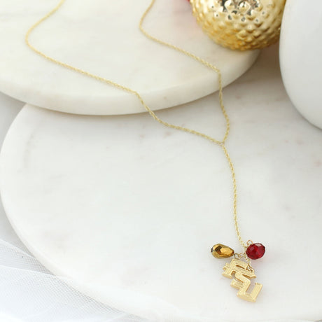 32” Florida State Matte Gold Logo Y-Necklace