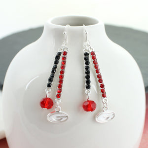 Georgia Logo & Crystal Bar Earrings