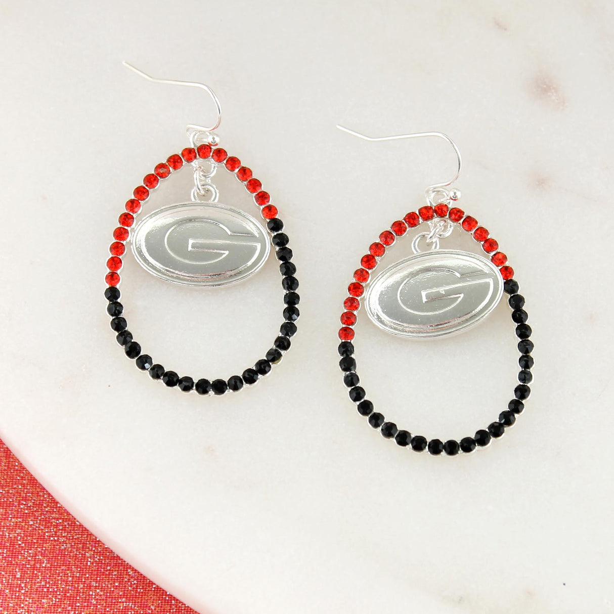 Georgia Crystal Logo Earrings