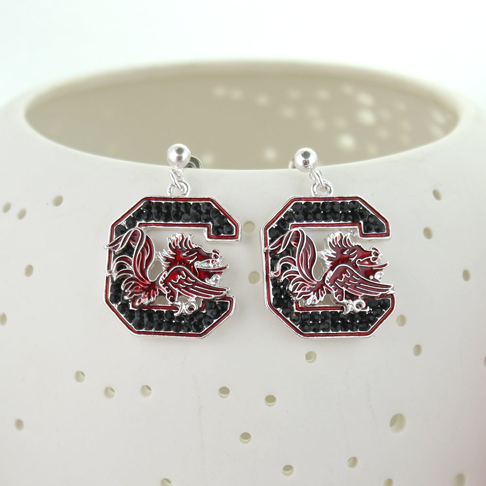 South Carolina Crystal Logo Earrings