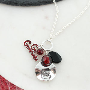 South Carolina Logo Disc & Slogan Cluster Convertible Necklace