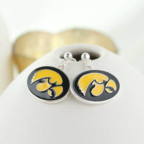 Iowa Enamel Logo Earrings