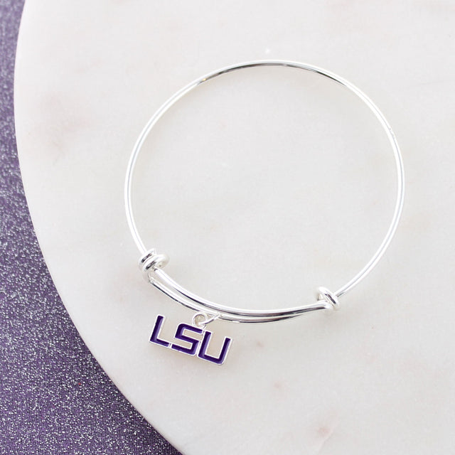 LSU Enamel Logo Wire Bracelet