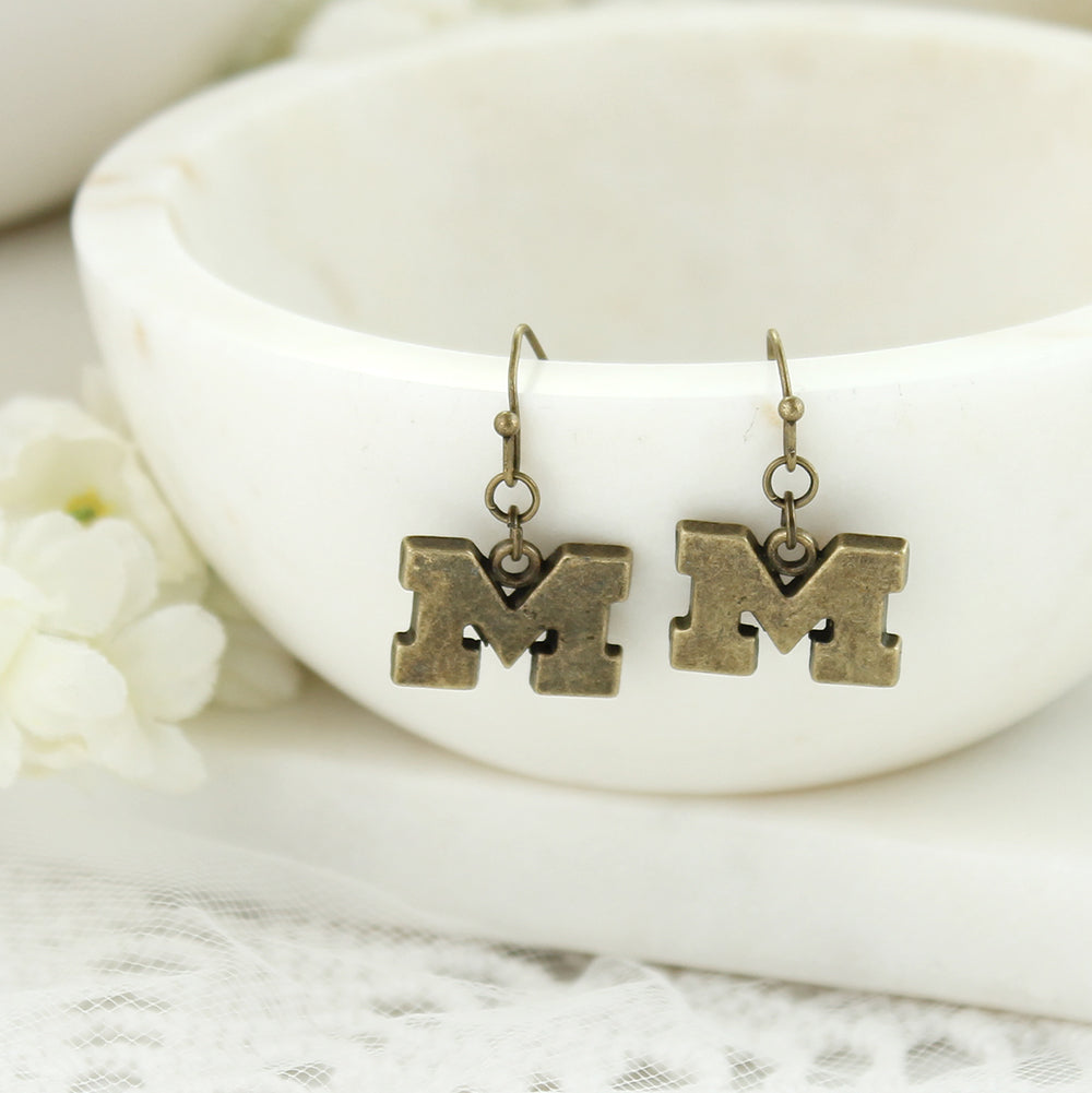 Michigan Vintage Style Logo Earrings