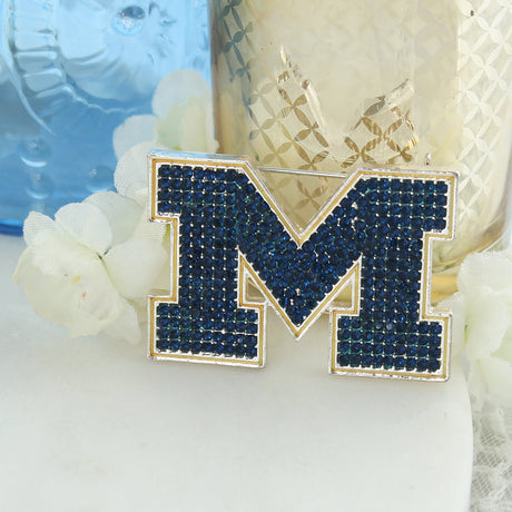 Michigan Crystal Logo Pin