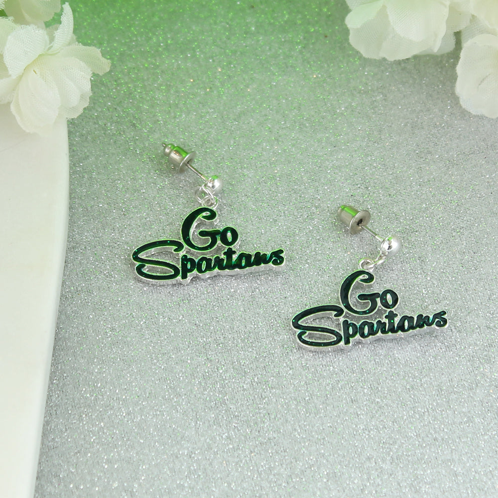 Michigan State Slogan Earrings