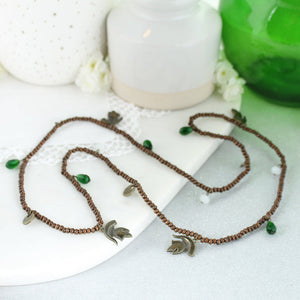 Michigan State Wood Bead Stretch Necklace/Bracelet