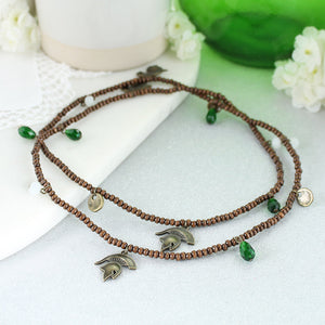 Michigan State Wood Bead Stretch Necklace/Bracelet