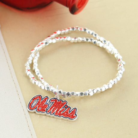 Mississippi Crystal Logo Stretch Bracelet