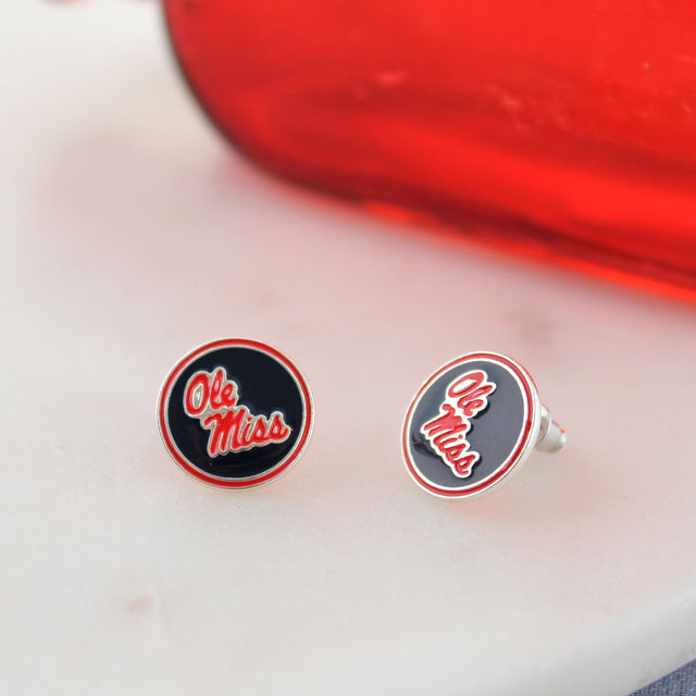 Mississippi Enamel Logo Stud Earrings