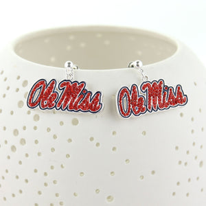 Mississippi Crystal Logo Earrings