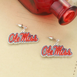 Mississippi Crystal Logo Earrings