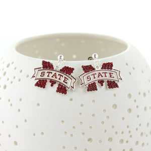 Mississippi State Crystal Logo Earrings