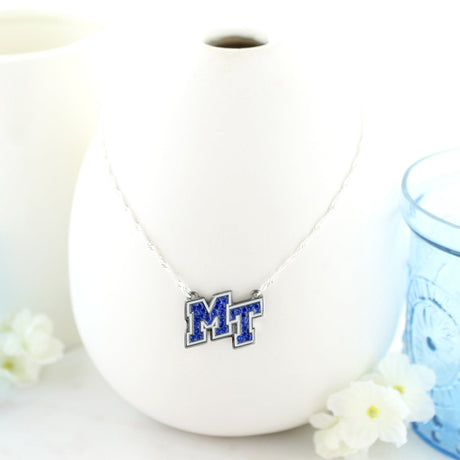 MTSU Crystal Logo Necklace