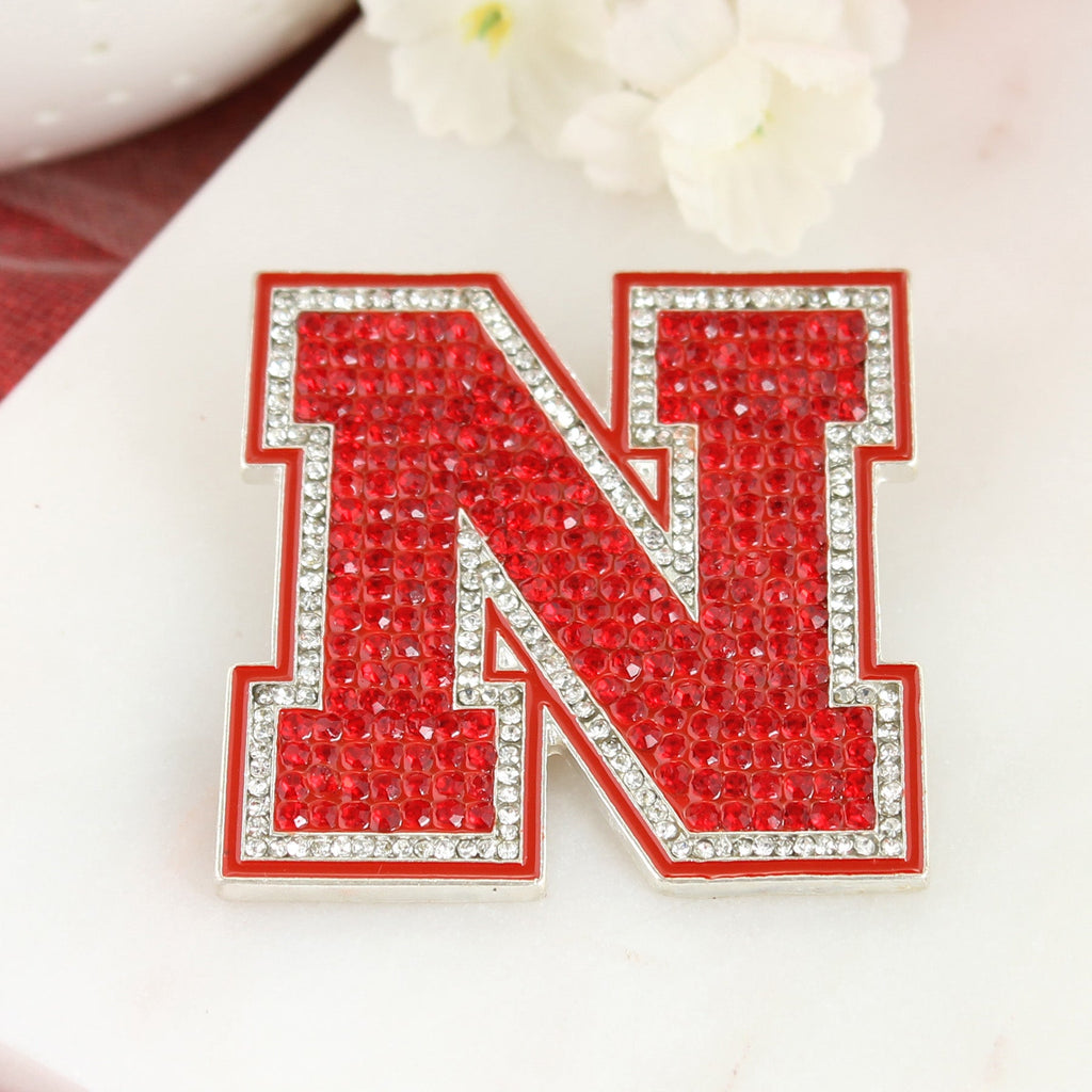Nebraska Crystal Logo Pin