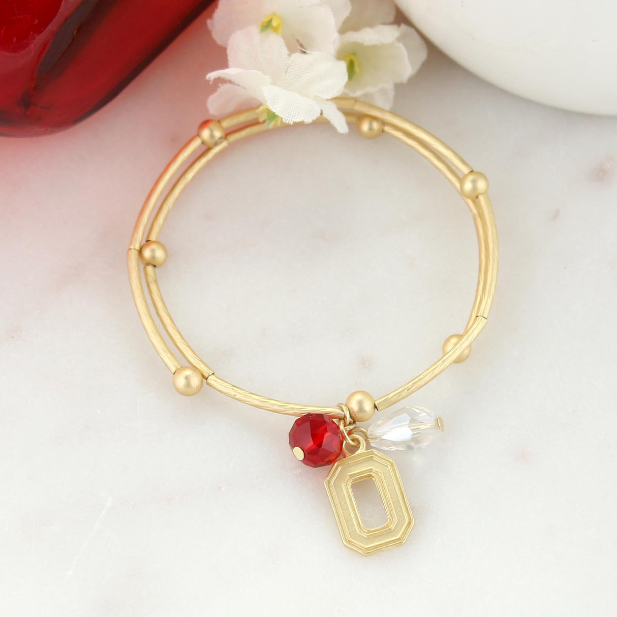 Ohio State Matte Gold Logo Bracelet