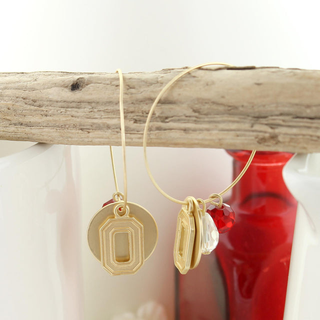 Ohio State Matte Gold Logo Hoop Earrings