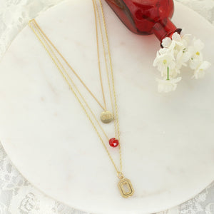 16” - 20” Ohio State Matte Gold Logo Trio Necklace Set