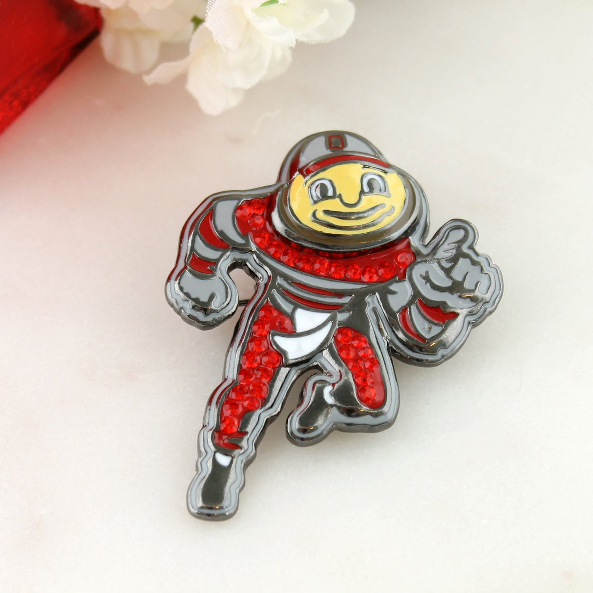 Ohio State “Brutus” Crystal Logo Pin