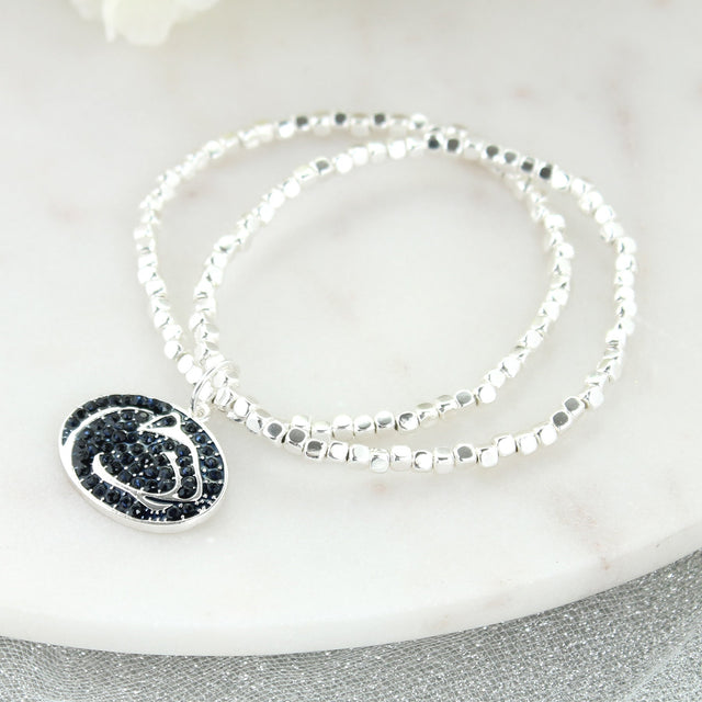 Penn State Crystal Logo Stretch Bracelet