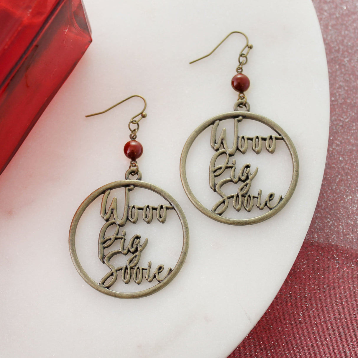 Arkansas Vintage Style Cutout Slogan Earrings