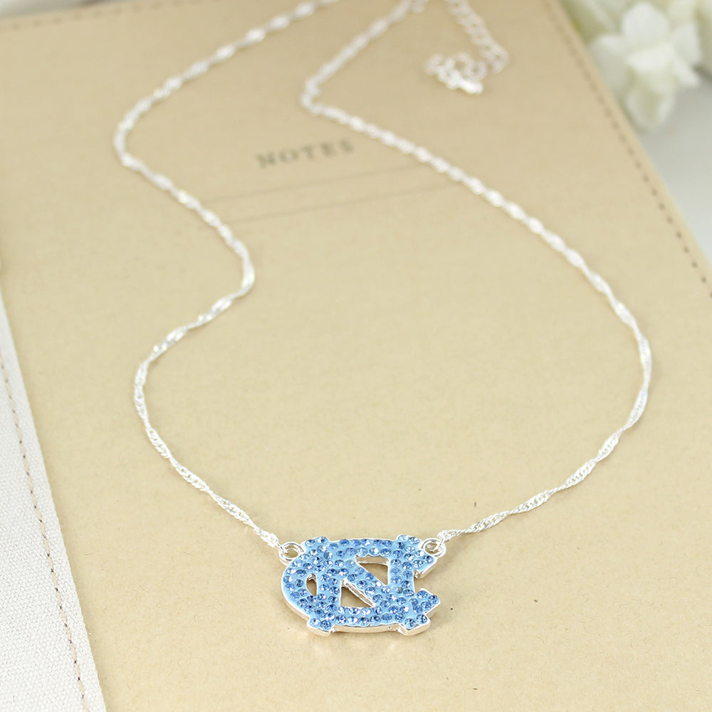 North Carolina Crystal Logo Necklace