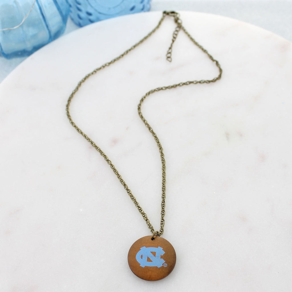 18 - 21” North Carolina Logo Wood Disc Necklace