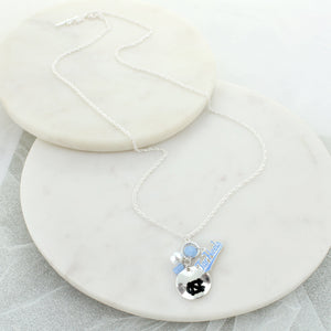 18 - 36” North Carolina Logo Disc & Slogan Cluster Convertible Necklace