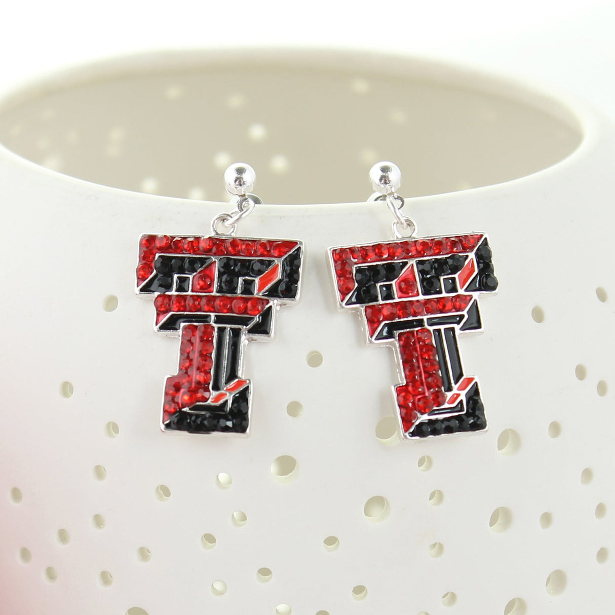 Texas Tech Crystal Logo Earrings