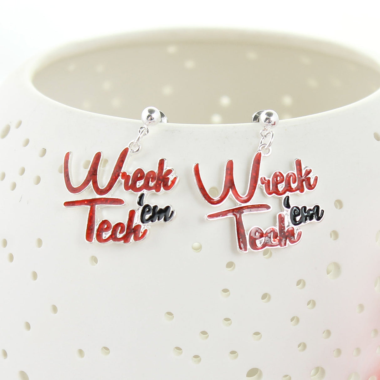 Texas Tech Slogan Earrings