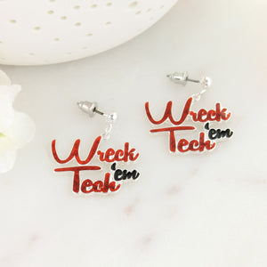 Texas Tech Slogan Earrings