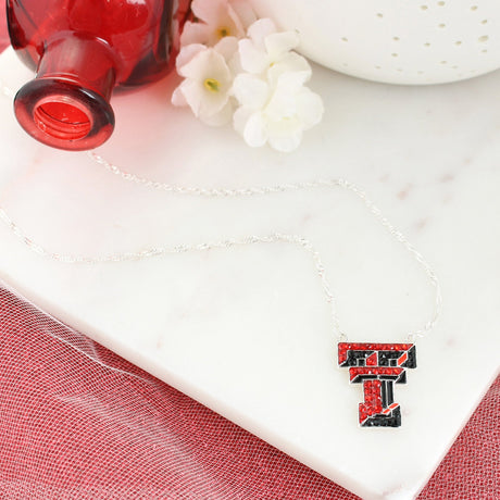 Texas Tech Crystal Logo Necklace